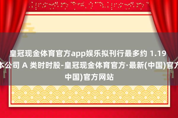 皇冠现金体育官方app娱乐拟刊行最多约 1.19 亿股本公司 A 类时时股-皇冠现金体育官方·最新(中国)官方网站